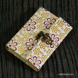 Notebook with a lock – Purple & Yellow Floral design