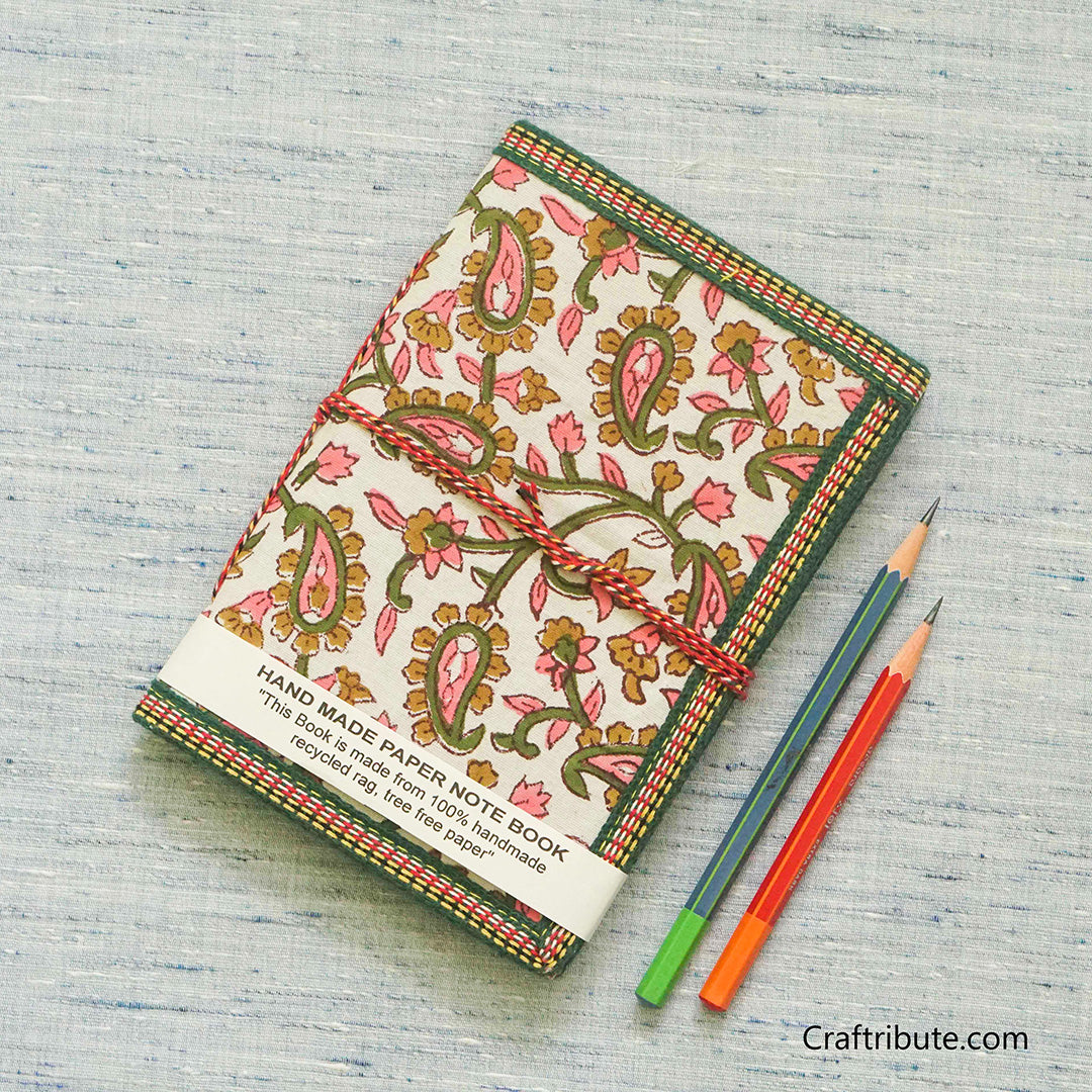 Handmade Paper Notebook – Paisley design
