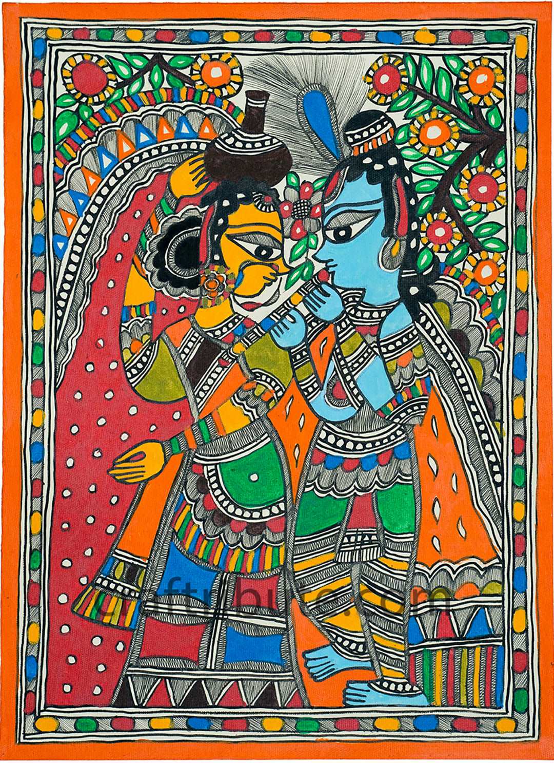 Madhubani Painting – Radha Krishna