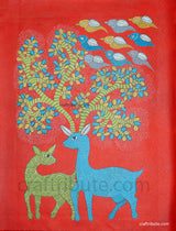 Gond Painting – Red