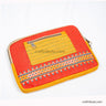 Bright & Beautiful Hand Embroidered Jute 11"iPad/Tablet sleeve in Red & Yellow