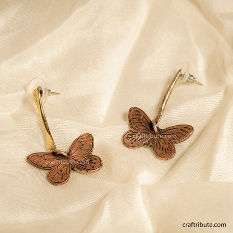 Handcrafted Copper earrings| Craftribute | Butterfly