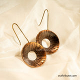 Handcrafted Copper earrings| Craftribute | Circle with Texture