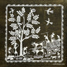 Tribal Warli Painting | Craftribute | Tree & Bullock Cart | Wall Decor 30 cm x 30 cm