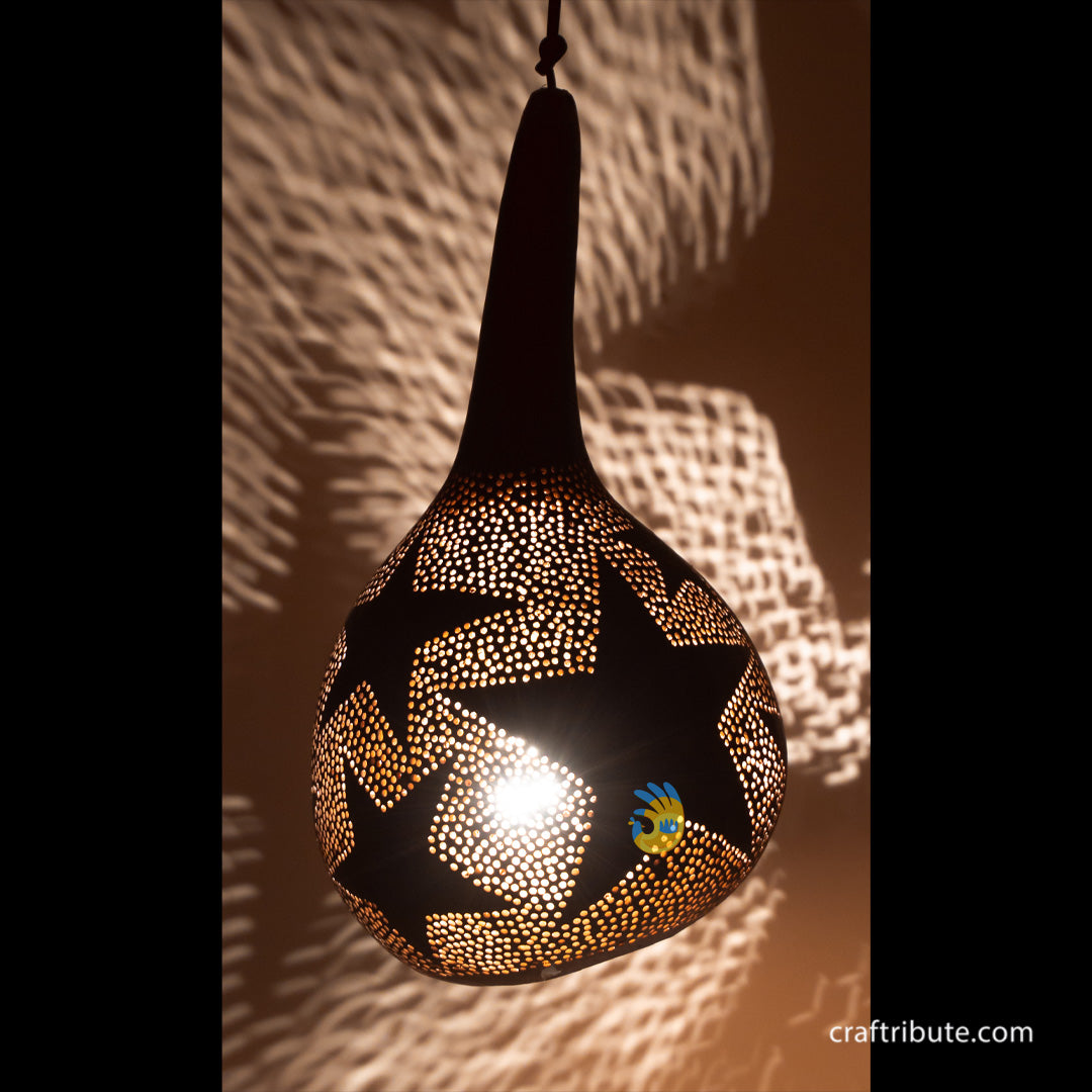 Tumba (Bottle Gourd Shell) Lamp – Stars