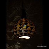Tumba (Bottle Gourd Shell) Lamp – Triangles- (xL)