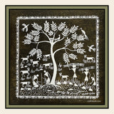 Authentic Warli Painting | Craftribute | Tree & Sheep | Wall Decor 30 cm x 30 cm