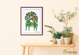 Cream home wall with attractive framed Gond Painting