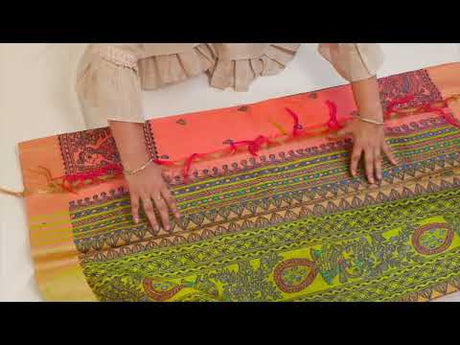 Madhubani Hand painted silk saree